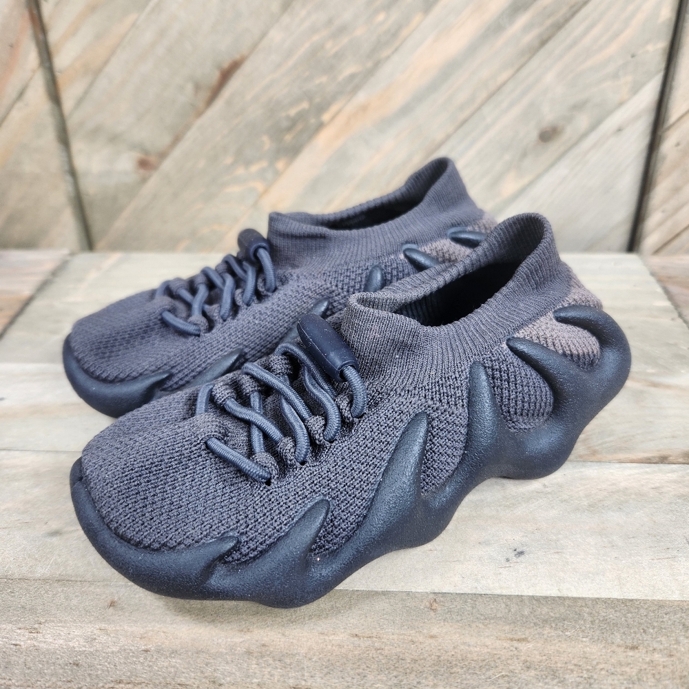 Yeezy 450 Dark Slate 2021 Kids Athletic Shoes Size 9K Dark Gray Black GY5370. - Picture 4 of 9